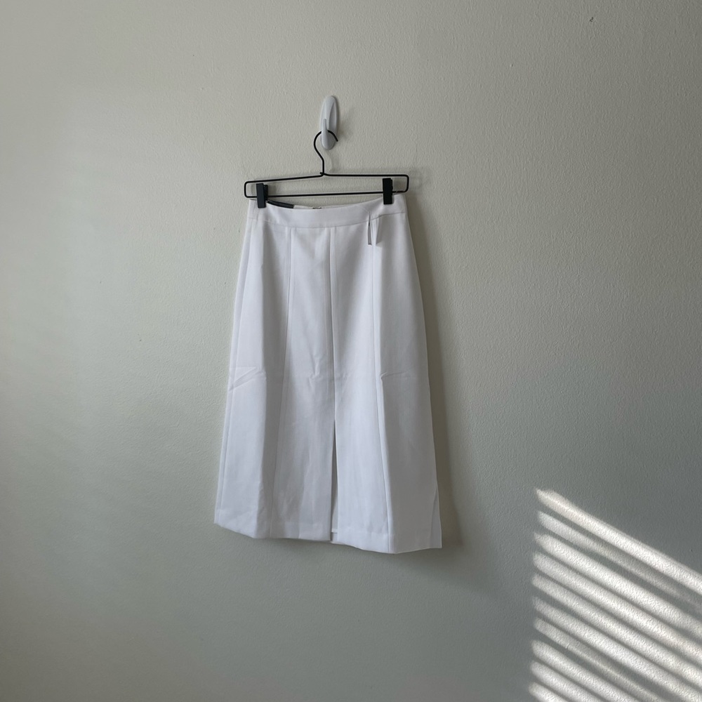 NWOT Banana Republic High Waisted White Neutral Midi Pencil Skirt Size 0